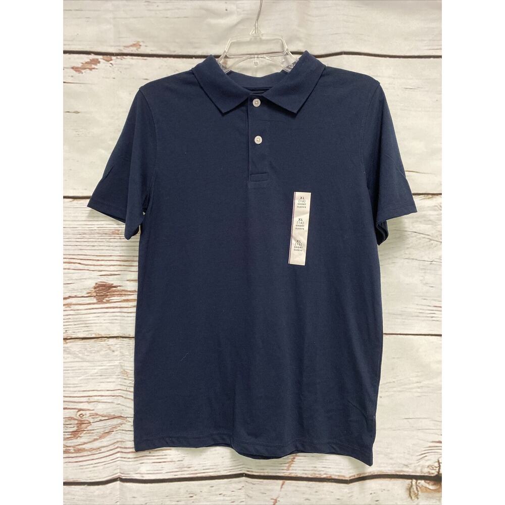 Cat & Jack Boys Navy Polo Shirt School Uniform * XL 16
